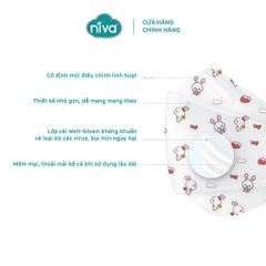 Combo 10 Khẩu Trang Niva 4D Mask KF94 Trẻ Em 25 Chiếc Ngăn Bụi Mịn, Kháng Khuẩn, Không Kích Ứng Da, Hàng Chính Hãng