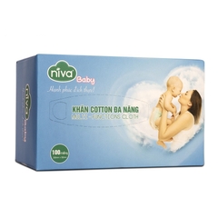 Combo 5 Khăn Giấy Khô Đa Năng Niva Gói 100 Tờ Tiện Dụng, Chất Liệu Cotton Tự Nhiên An Toàn Cho Bé