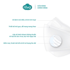 Khẩu Trang Niva 4D Mask KF94 Người Lớn 10 Chiếc Ngăn Bụi Mịn, Kháng Khuẩn, Không Kích Ứng Da, Hàng Chính Hãng