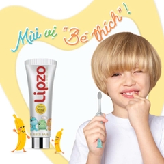 [Mua 3 Tặng 3] Kem Đánh Răng Trẻ Em Lipzo Vị Chuối Bảo Vệ Răng Sữa 75g Hữu Cơ Ngọt Thơm An Toàn Nuốt Được Dành Cho Trẻ Em Từ 3-10 Tuổi