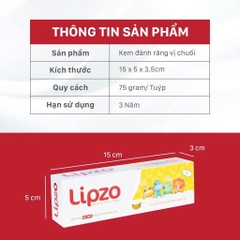 [Mua 3 Tặng 3] Kem Đánh Răng Trẻ Em Lipzo Vị Chuối Bảo Vệ Răng Sữa 75g Hữu Cơ Ngọt Thơm An Toàn Nuốt Được Dành Cho Trẻ Em Từ 3-10 Tuổi