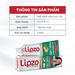 Kem Đánh Răng Dược Liệu Lipzo Tuýp 19g Từ Dược Liệu Tự Nhiên Bảo Vệ Nướu Và Răng