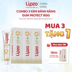 [Mua 3 Tặng 1] Kem Đánh Răng Thảo Dược Lipzo Gum Protect Chống Tụt Nướu 185g Ngăn Ngừa Chảy Máu Chân Răng, Khử Khuẩn, Răng Chắc Khỏe Tự Nhiên