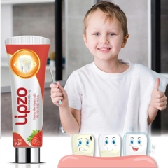[Mua 3 Tặng 3] Kem Đánh Răng Trẻ Em Lipzo Vị Dâu 75g +Tặng 3 Bàn Chải Lipzo Crystal Kids Bảo Vệ Răng Sữa