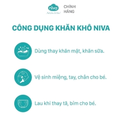 Khăn Vải Khô Cotton Đa Năng Niva Hộp 100 Tờ Tiện Dụng, Chất Liệu Cotton Tự Nhiên An Toàn Cho Bé