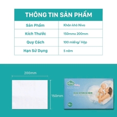Combo 5 Khăn Giấy Khô Đa Năng Niva Gói 100 Tờ Tiện Dụng, Chất Liệu Cotton Tự Nhiên An Toàn Cho Bé