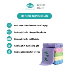 [Combo 3] Khăn Mặt Cotton Tự Nhiên 100% NIVA WP1 Mềm Mịn Thấm Hút Tốt, An Toàn Cho Da, Hoa Văn Kích Thước 280x480 mm