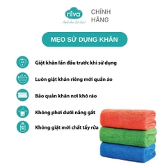 Khăn Mặt Cotton Tự Nhiên 100% Niva WS1 Mềm Mịn Thấm Hút Tốt, An Toàn Cho Da, Hoa Văn Kích Thước 280x460 mm
