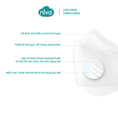 Combo 10 Khẩu Trang Niva 4D Mask KF94 Người Lớn 25 Chiếc Ngăn Bụi Mịn, Kháng Khuẩn, Không Kích Ứng Da, Hàng Chính Hãng