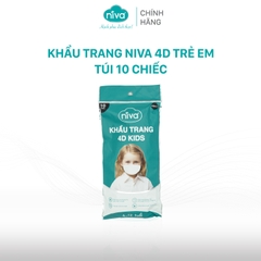 Khẩu Trang Niva 4D Mask KF94 Trẻ Em 10 Chiếc Ngăn Bụi Mịn, Kháng Khuẩn, Không Kích Ứng Da, Hàng Chính Hãng