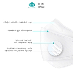 Khẩu Trang Niva 4D Mask KF94 Trẻ Em 25 Chiếc Ngăn Bụi Mịn, Kháng Khuẩn, Không Kích Ứng Da, Hàng Chính Hãng