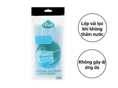 Combo 5 Khẩu Trang Y Tế 3 Lớp Niva Gói 10 Cái Kháng Khuẩn, Ngăn Khói Bụi, Vi Khuẩn Hàng Chính Hãng