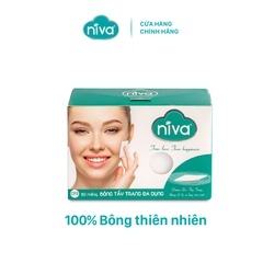 Combo 3 Bông Tẩy Trang Vuông Niva CP2 Cao Cấp Bông Tự Nhiên, Công Nghệ Kháng Khuẩn An Toàn Cho Da Dầu Mụn Nhạy Cảm