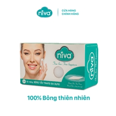 Combo 3 Bông Tẩy Trang Vuông Niva CP1 Cao Cấp Bông Tự Nhiên, Công Nghệ Kháng Khuẩn An Toàn Cho Da Dầu Mụn Nhạy Cảm