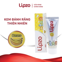 Combo 3 Kem Đánh Răng Trẻ Em Lipzo Vị Chuối Bảo Vệ Răng Sữa 75g Hữu Cơ Ngọt Thơm An Toàn Nuốt Được Dành Cho Trẻ Em Từ 3-10 Tuổi