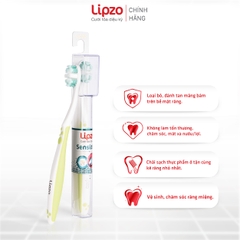[Combo 3] Bàn Chải Lipzo Sensitive Chỉ Tơ Nha Khoa Kháng Khuẩn Cho Răng Nhạy Cảm, Siêu Mềm Dịu