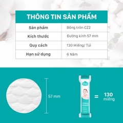 Túi 130 Miếng Bông Tẩy Trang Tròn NIVA Cotton Pads Cao Cấp Cz2