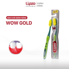 Bàn Chải Đánh Răng Lipzo Wow Gold Dành Cho Người Lớn Công Nghệ Chỉ Tơ Vàng Hai Lớp Nano Kháng Khuẩn Hút Ẩm Khử Mùi