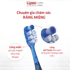 Combo 3 Bàn Chải Đánh Răng Lipzo ProCare Cao Cấp Công Nghệ Lông Chỉ Tơ Xoắn Kép Kết Hợp Lông Sợi Tynnex Làm Sạch Mảng Bám