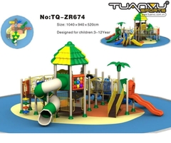 Sân chơi ngoài trời mầm non 2 tầng