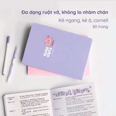 Vở ruột kẻ ngang 100 Gsm - Theo Môn Học 80 Trang - Bìa Ngoại Ngữ - Ong Mặt Bự