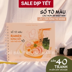 Sổ Tô Màu Ramen Nóng Hổi - Tranh Dày 250gsm - Khổ B5 - Ong Mặt Bự