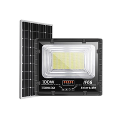 Đèn Pha Năng Lượng Mặt Trời 100W, Hitech Chip Led 5054-Ánh Sáng Trắng