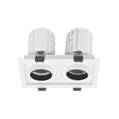 Đèn LED Âm Trần Đôi 40W Chỉnh Góc Anfaco AFC 755/2-20Wx2