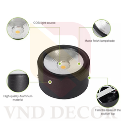 Đèn Ống Bơ Ốp Nổi 12W Size 115*65mm