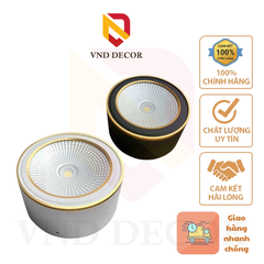 Đèn Ống Bơ Ốp Nổi 12W Viền Vàng Size 115*65mm