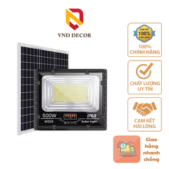 Đèn Pha Năng Lượng Mặt Trời 500W, Hitech Chip Led 5054-Ánh Sáng Trắng