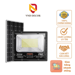 Đèn Pha Năng Lượng Mặt Trời 300W, Hitech Chip Led 5054-Ánh Sáng Trắng