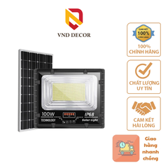 Đèn Pha Năng Lượng Mặt Trời 100W, Hitech Chip Led 5054-Ánh Sáng Trắng