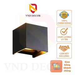 Đèn tường Led 6W Hiện Đại Ngoài Trời, Hắt 2 Đầu, Thiết Kế Khối Vuông