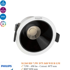 Đèn Spotlight Âm Trần Philips SL260 RD 7.5W D75 36D WH R GM