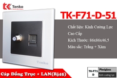 Ổ Cắm Cáp Đồng Trục Và Mạng(LAN) Mặt Kính Cường Lực TK-F71-D-51