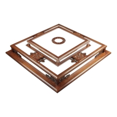 Đèn Mâm Ốp Trần Vuông Gỗ Tự Nhiên Mã SN-6801