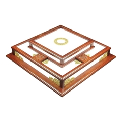 Đèn Mâm Ốp Trần Vuông Gỗ Tự Nhiên Mã SN-6801