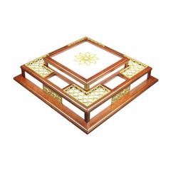 Đèn Mâm Ốp Trần Vuông Gỗ Tự Nhiên Mã SN-6801