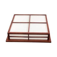 Đèn Mâm Ốp Trần Vuông Gỗ Tự Nhiên Mã SN-6823