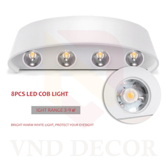 Đèn Hắt Tường 2 Đầu 8W Vỏ Trắng 8 Tia