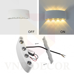 Đèn Hắt Tường 2 Đầu 8W Vỏ Trắng 8 Tia