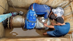 Hình ảnh quá trình triển khai, lắp đặt đồng hồ điện từ Waterflux 3070