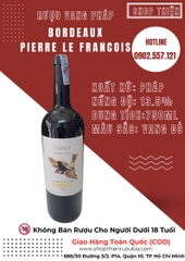 Vang Pháp Con chim Bordeaux PIERRE Le FRANCOIS 2012 13.5% 750ml -Vang Đỏ