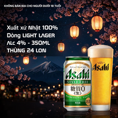 Bia Asahi Style Free 350ml Nhật Bản - Light Lager 4% Thùng 24 Lon