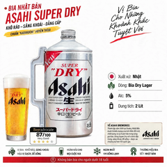 [Thùng x 6 Bình] Bia Asahi Super Dry 2L Nhật Bản - Bia Bom 2 Lít Alc 5% - Chuẩn Karakuchi