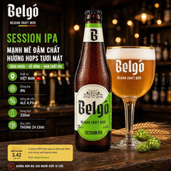 Bia Thủ Công Belgo Session IPA 330ml - Thương Hiệu Bỉ, Sản Xuất Tại Việt Nam