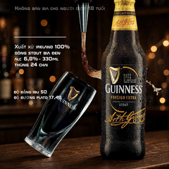 Bia Đen Guinness Foreign Extra Stout 330ml - Thùng 24 Chai - Nhập Khẩu Ireland 100% - Bia Đen Stout 6,8% Đậm Đà