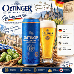 Bia Đức Oettinger Bavarian Helles 500ml - Thùng 24 Lon Nhập Khẩu Đức - Alc 4.7% Helles Lager