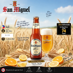 Thùng Bia San Miguel Cerveza Negra Dark Lager 4.9% & Blanca Wheat 5.4% - Bia Nhập Philippines 24 Chai x 330ml